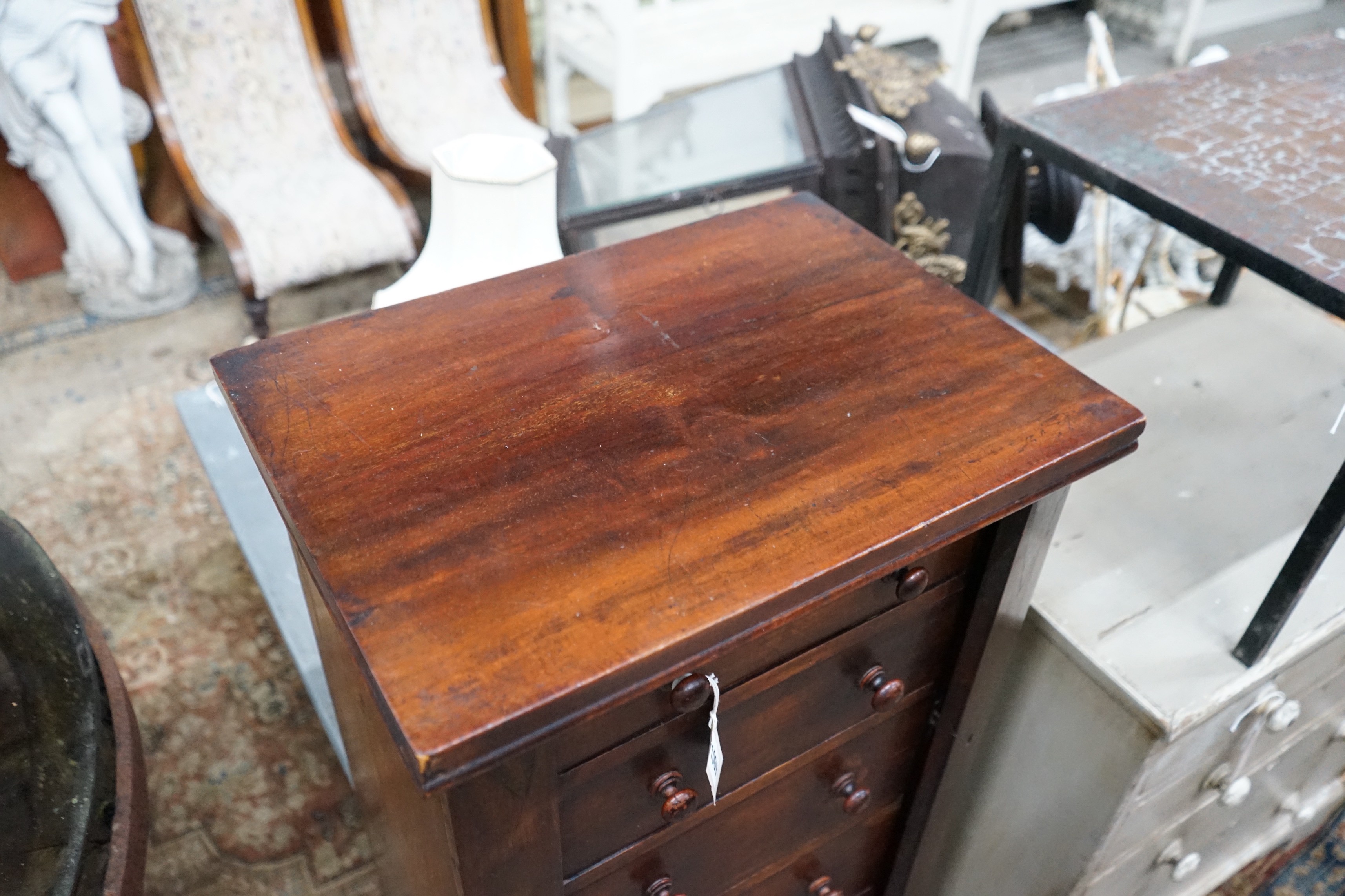 A Victorian mahogany Wellington chest, width 49cm, depth 35cm, height 109cm